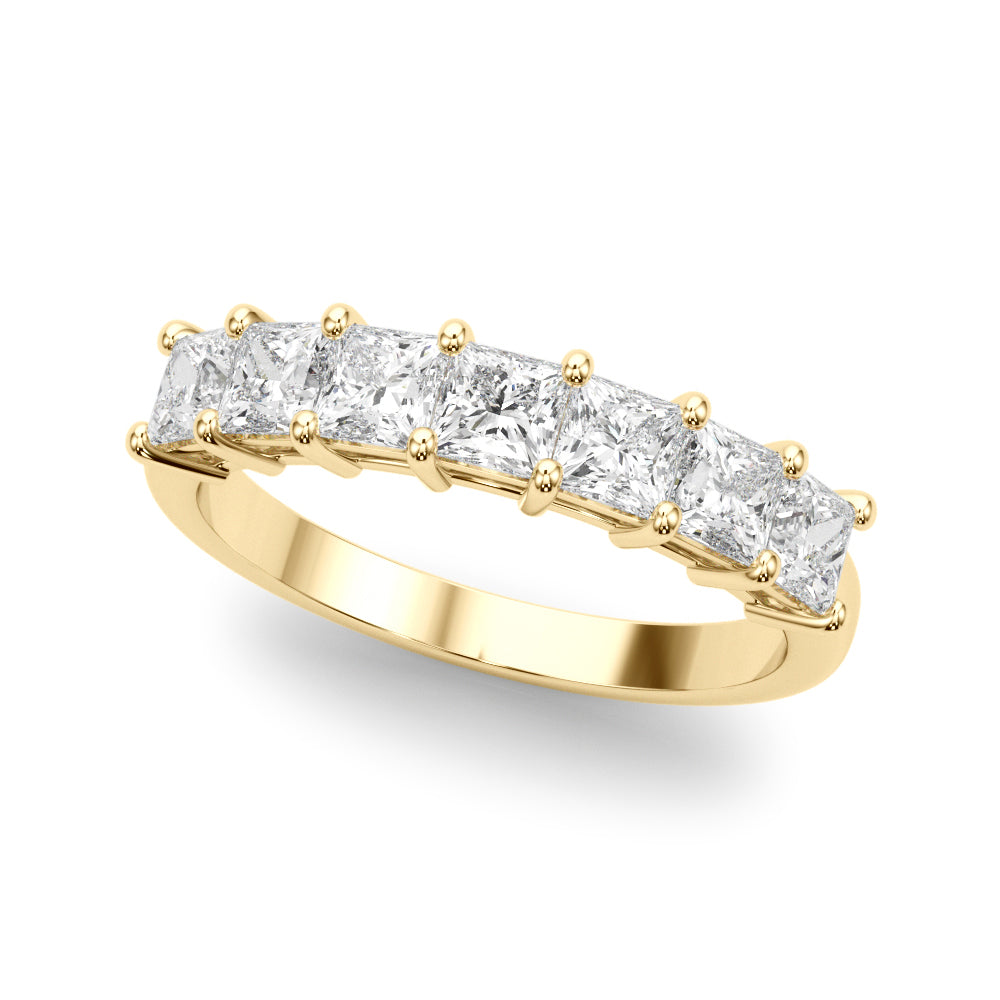 Shared Prong Princess Cut Half Eternity Ring in 10K/14K gold and platinum with certified lab-grown or natural diamonds