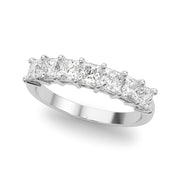 Shared Prong Princess Cut Half Eternity Ring in Gold & Platinum