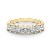 Shared Prong Princess Cut Half Eternity Ring in Gold & Platinum
