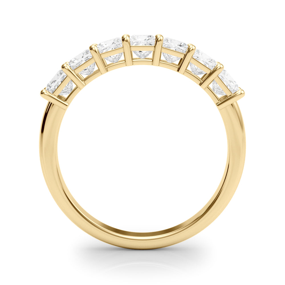 Shared Prong Princess Cut Half Eternity Ring in Gold & Platinum