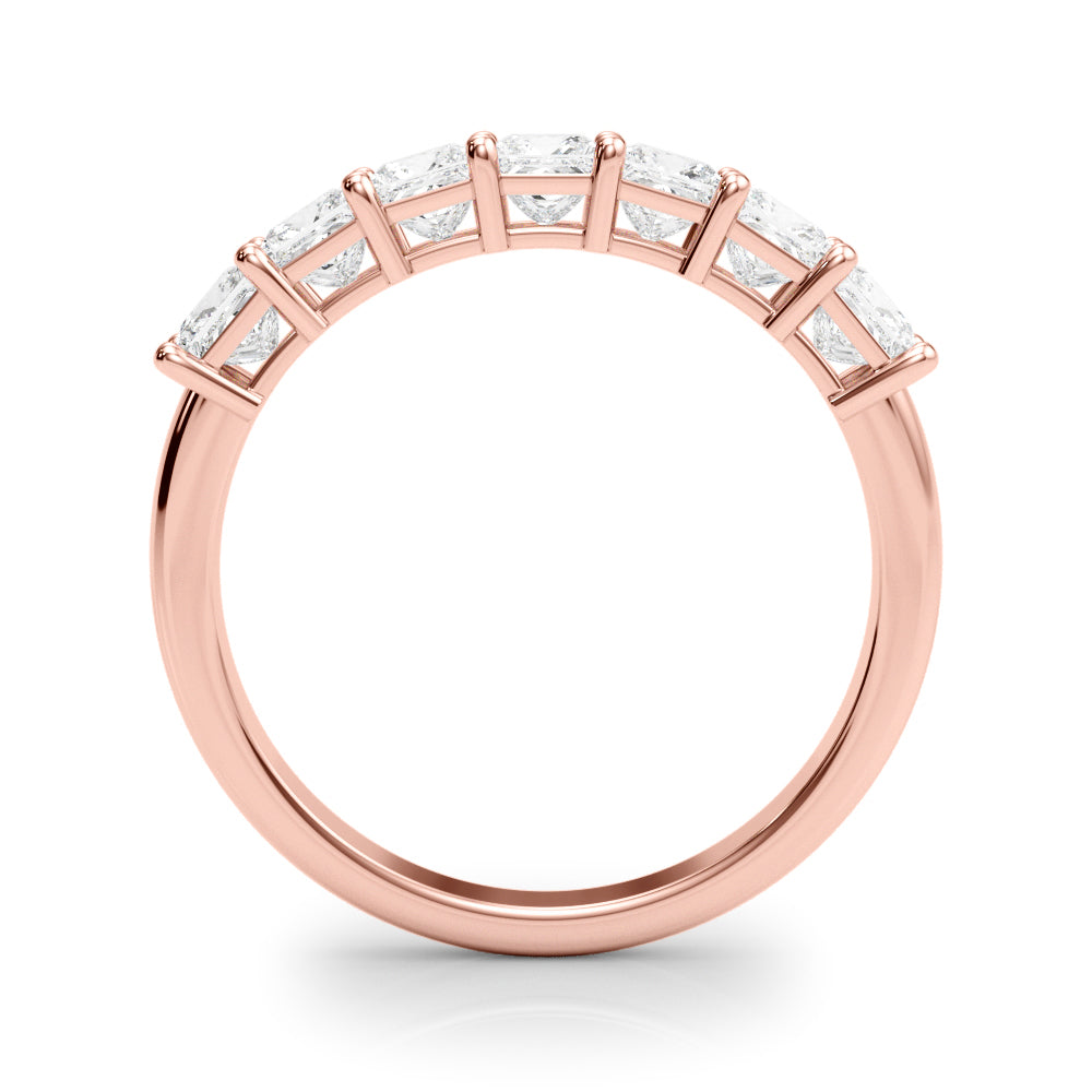 Shared Prong Princess Cut Half Eternity Ring in Gold & Platinum