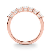 Shared Prong Princess Cut Half Eternity Ring in Gold & Platinum