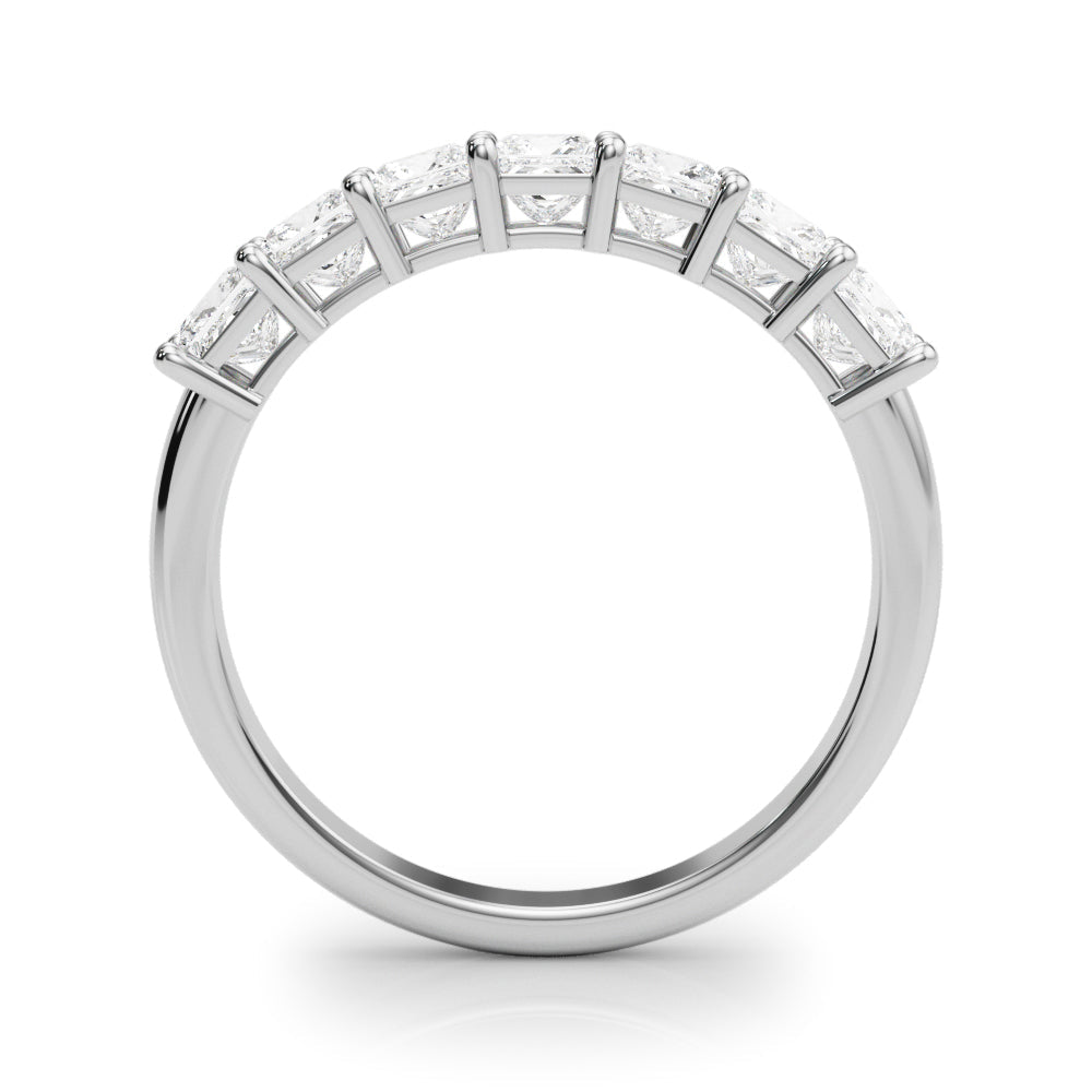 Shared Prong Princess Cut Half Eternity Ring in Gold & Platinum