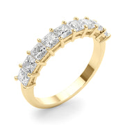 9-Stone Princess Cut Half Eternity Ring in Gold & Platinum