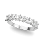 9-Stone Princess Cut Half Eternity Ring in Gold & Platinum