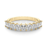 9-Stone Princess Cut Half Eternity Ring in Gold & Platinum