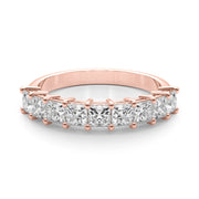 9-Stone Princess Cut Half Eternity Ring in Gold & Platinum
