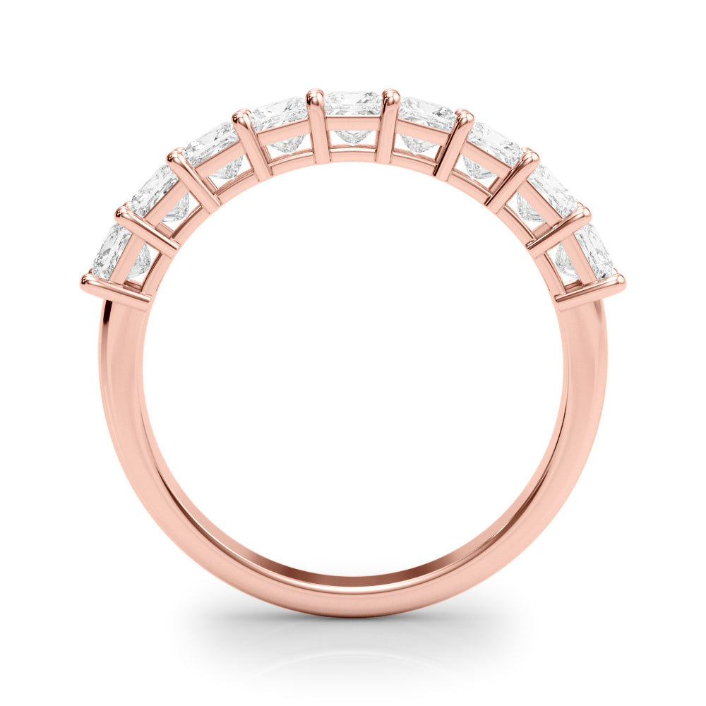 9-Stone Princess Cut Half Eternity Ring in Gold & Platinum
