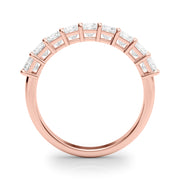 9-Stone Princess Cut Half Eternity Ring in Gold & Platinum