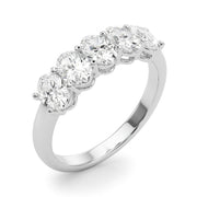 Shared Prong Oval Half Eternity Ring in Gold & Platinum