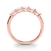 Shared Prong Oval Half Eternity Ring in Gold & Platinum