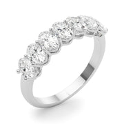 7-Stone Oval Shared Prong Half Eternity Ring in Gold & Platinum