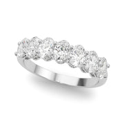7-Stone Oval Shared Prong Half Eternity Ring in Gold & Platinum