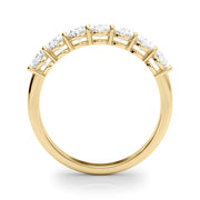 7-Stone Oval Shared Prong Half Eternity Ring in Gold & Platinum