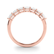 7-Stone Oval Shared Prong Half Eternity Ring in Gold & Platinum