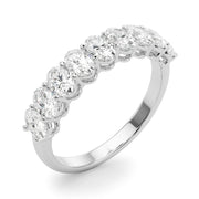 9-Stone Shared Prong Oval Half Eternity Ring in Gold & Platinum