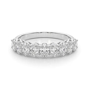 9-Stone Shared Prong Oval Half Eternity Ring in Gold & Platinum