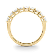 9-Stone Shared Prong Oval Half Eternity Ring in Gold & Platinum