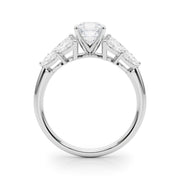 Crowned Mq Side Stones Engagement Ring Marquise Diamond Engagement Ring in 10K/14K gold and platinum with certified lab-grown or natural diamonds