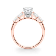 Crowned Mq Side Stones Engagement Ring Marquise Diamond Engagement Ring in 10K/14K gold and platinum with certified lab-grown or natural diamonds