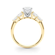 Crowned Mq Side Stones Engagement Ring Marquise Diamond Engagement Ring in 10K/14K gold and platinum with certified lab-grown or natural diamonds