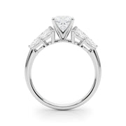Crowned Mq Side Stones Engagement Ring Marquise Diamond Engagement Ring in 10K/14K gold and platinum with certified lab-grown or natural diamonds