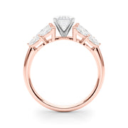 Crowned Mq Side Stones Engagement Ring Marquise Diamond Engagement Ring in 10K/14K gold and platinum with certified lab-grown or natural diamonds