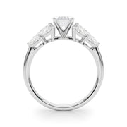 Crowned Mq Side Stones Engagement Ring Marquise Diamond Engagement Ring in 10K/14K gold and platinum with certified lab-grown or natural diamonds