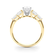 Crowned Mq Side Stones Engagement Ring Marquise Diamond Engagement Ring in 10K/14K gold and platinum with certified lab-grown or natural diamonds