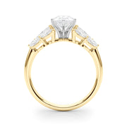 Crowned Mq Side Stones Engagement Ring Marquise Diamond Engagement Ring in 10K/14K gold and platinum with certified lab-grown or natural diamonds