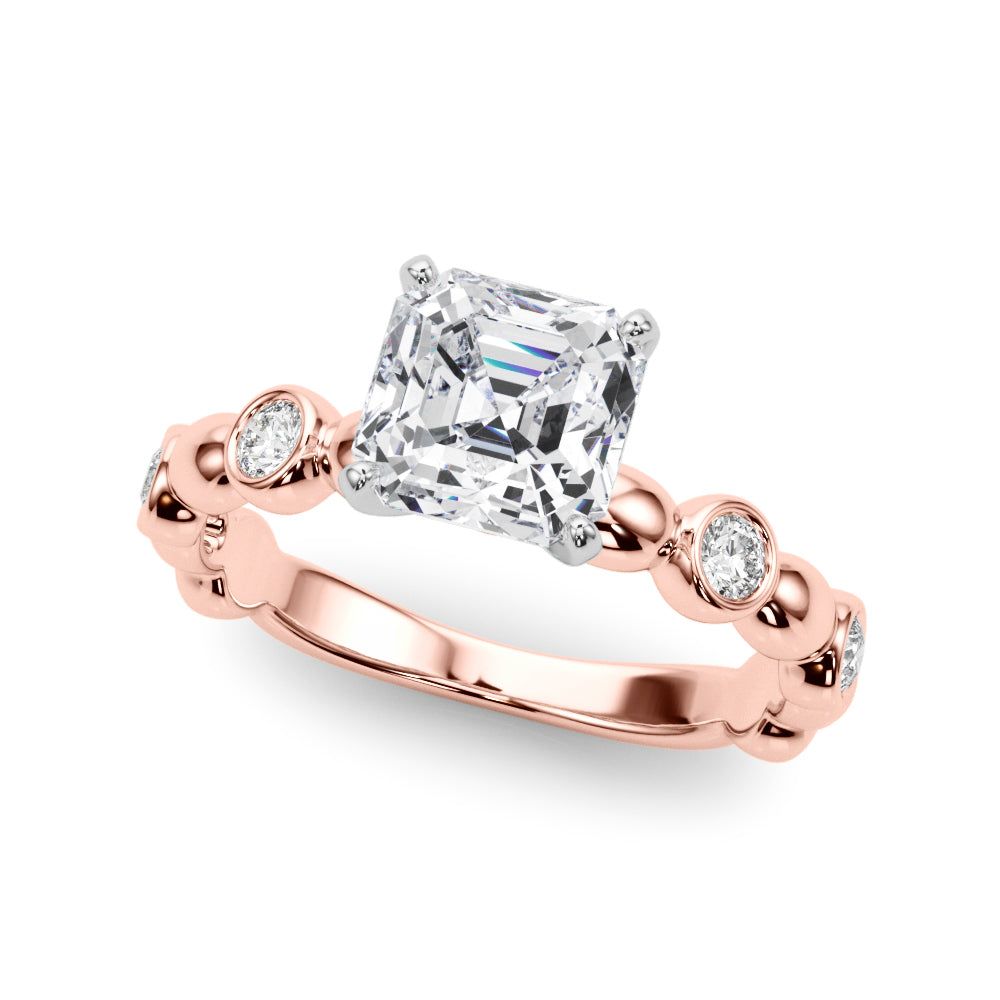 Enchanted Sidestone Round Diamond Engagement Ring in 10K/14K gold and platinum with certified lab-grown or natural diamonds