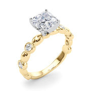 Enchanted Sidestone Round Diamond Engagement Ring in 10K/14K gold and platinum with certified lab-grown or natural diamonds