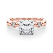 Enchanted Sidestone Round Diamond Engagement Ring in 10K/14K gold and platinum with certified lab-grown or natural diamonds