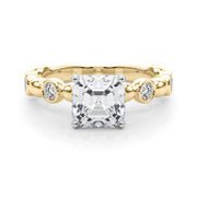 Enchanted Sidestone Round Diamond Engagement Ring in 10K/14K gold and platinum with certified lab-grown or natural diamonds