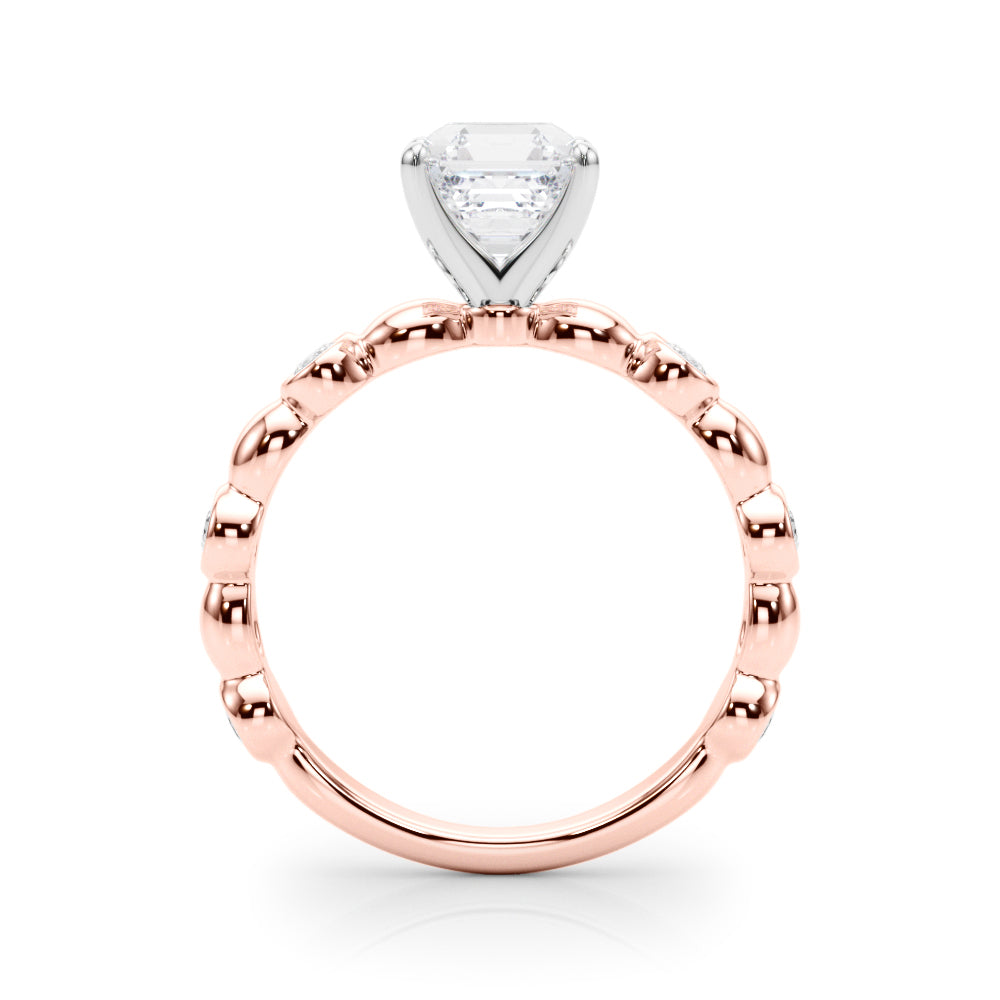 Enchanted Sidestone Round Diamond Engagement Ring in 10K/14K gold and platinum with certified lab-grown or natural diamonds