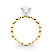 Enchanted Sidestone Round Diamond Engagement Ring in 10K/14K gold and platinum with certified lab-grown or natural diamonds