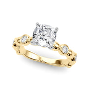 Enchanted Sidestone Round Diamond Engagement Ring in 10K/14K gold and platinum with certified lab-grown or natural diamonds