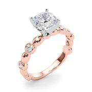Enchanted Sidestone Round Diamond Engagement Ring in 10K/14K gold and platinum with certified lab-grown or natural diamonds