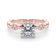 Enchanted Sidestone Round Diamond Engagement Ring in 10K/14K gold and platinum with certified lab-grown or natural diamonds
