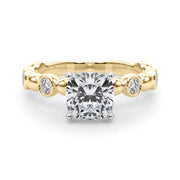 Enchanted Sidestone Round Diamond Engagement Ring in 10K/14K gold and platinum with certified lab-grown or natural diamonds