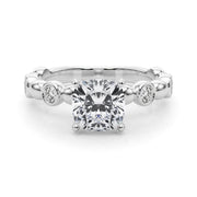 Enchanted Sidestone Round Diamond Engagement Ring in 10K/14K gold and platinum with certified lab-grown or natural diamonds