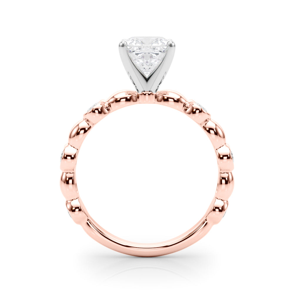 Enchanted Sidestone Round Diamond Engagement Ring in 10K/14K gold and platinum with certified lab-grown or natural diamonds