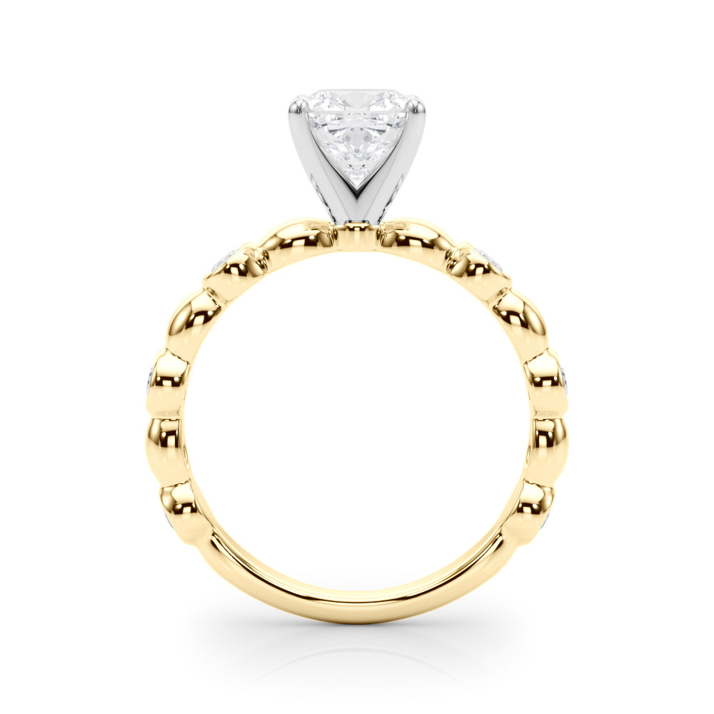 Enchanted Sidestone Round Diamond Engagement Ring in 10K/14K gold and platinum with certified lab-grown or natural diamonds