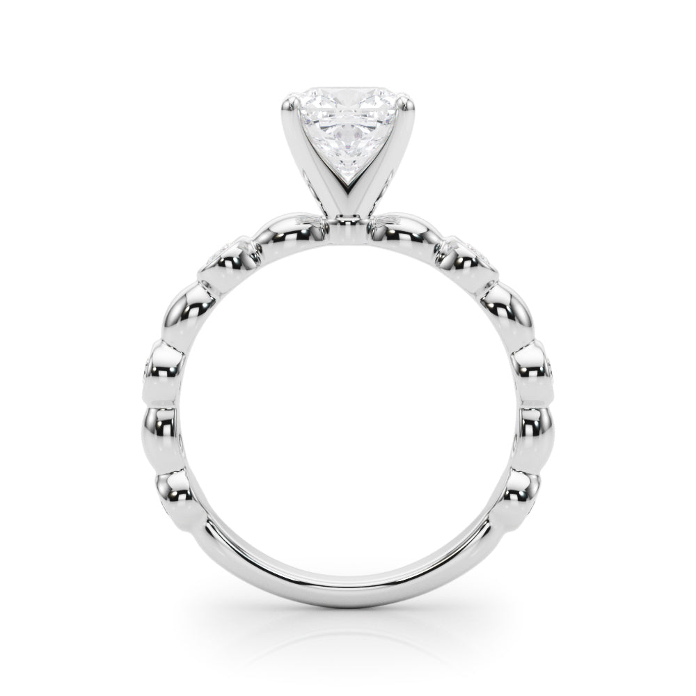 Enchanted Sidestone Round Diamond Engagement Ring in 10K/14K gold and platinum with certified lab-grown or natural diamonds