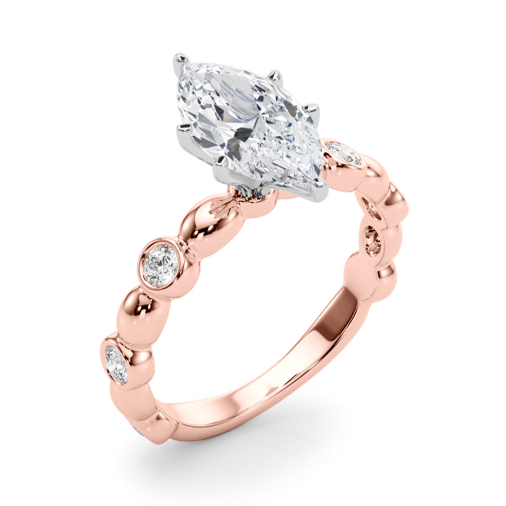Enchanted Sidestone Round Diamond Engagement Ring in 10K/14K gold and platinum with certified lab-grown or natural diamonds