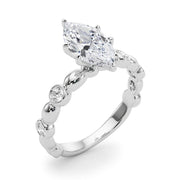 Enchanted Sidestone Round Diamond Engagement Ring in 10K/14K gold and platinum with certified lab-grown or natural diamonds