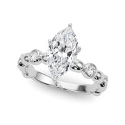 Enchanted Sidestone Round Diamond Engagement Ring in 10K/14K gold and platinum with certified lab-grown or natural diamonds