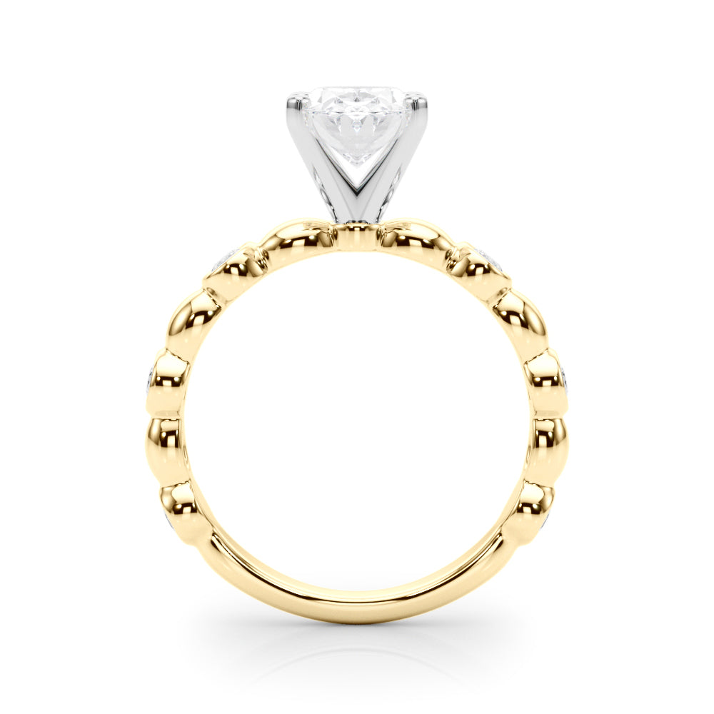 Enchanted Sidestone Round Diamond Engagement Ring in 10K/14K gold and platinum with certified lab-grown or natural diamonds