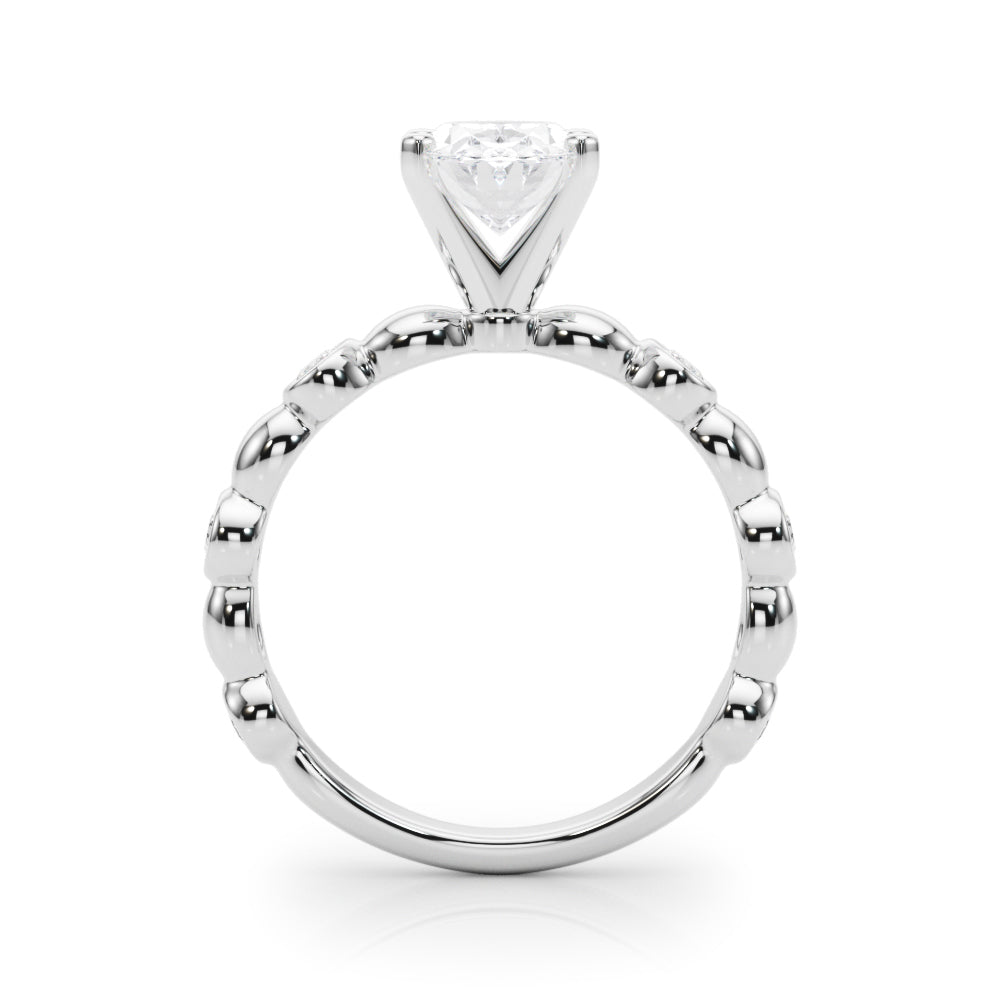 Enchanted Sidestone Round Diamond Engagement Ring in 10K/14K gold and platinum with certified lab-grown or natural diamonds