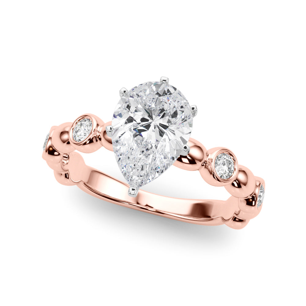 Enchanted Sidestone Round Diamond Engagement Ring in 10K/14K gold and platinum with certified lab-grown or natural diamonds